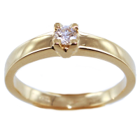 Bague de fiançailles Serti griffe Marivage 0,18ct Or Jaune 