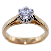 Bague de fiançailles Serti griffe Nodale 0,65ct Or Bicolore 