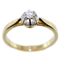 Bague de fiançailles Serti illusion Nuxe 0,10ct Or Bicolore 