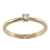 Bague de fiançailles Serti griffe Masinive 0.07ct Or Jaune 