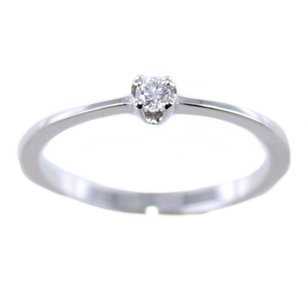 Bague de fiançailles Serti griffe Masinine 0,05ct Or Blanc 