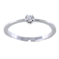 Bague de fiançailles Or Blanc  Serti griffe Masinine 0,05ct 