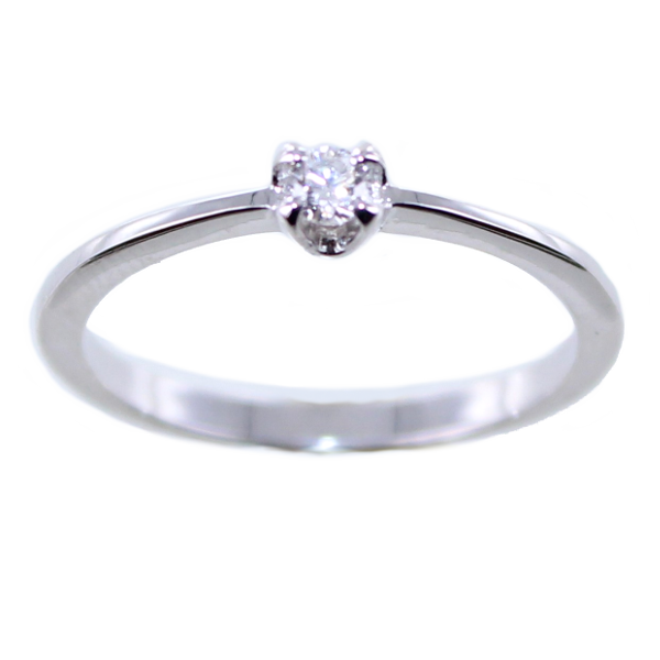 Bague de fiançailles Serti griffe Masine 0,09ct Or Blanc 