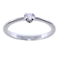 Bague de fiançailles Or Blanc  Serti griffe Masine 0,09ct 