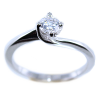 Bague de fiançailles Or Blanc  Serti griffe Nocei 0,35ct 