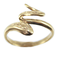 Bague Or Jaune Serpent Vipère 