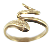 Bague Or Jaune Serpent Vipère 