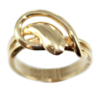 Bague Or Jaune Serpent Couleuvre 