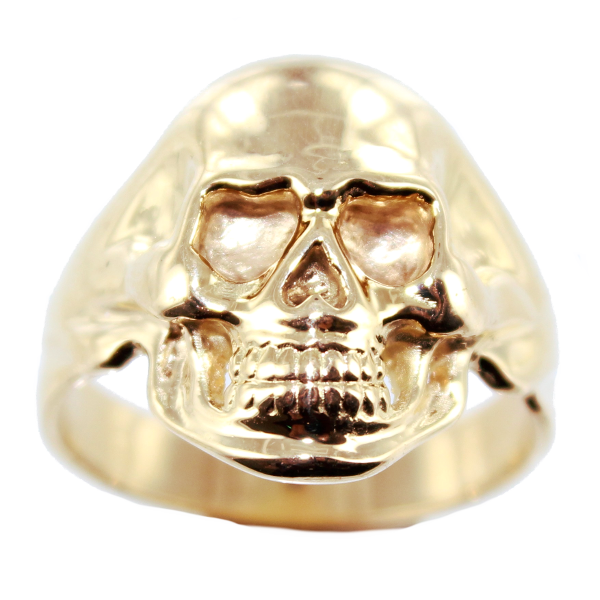 Bague Or Jaune Tête de mort - Taille 2 