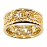 Bague Or 18 K Jaune Anneau Nouveau 