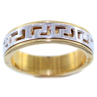 Bague Or Bicolore Grecque Motifs tournants 