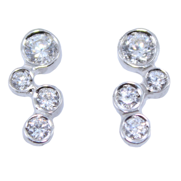 Boucles d'oreilles Or Blanc Elia 