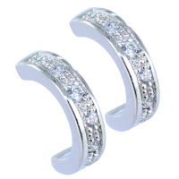 Boucles d'oreilles Or 18 K Blanc Virgule 