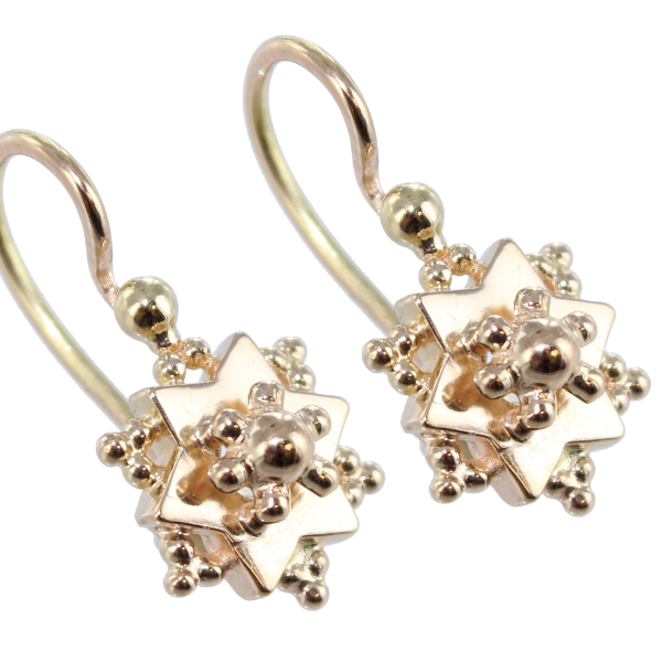 Boucles d'oreilles Or 18 K Rose Bouton d'or rose 