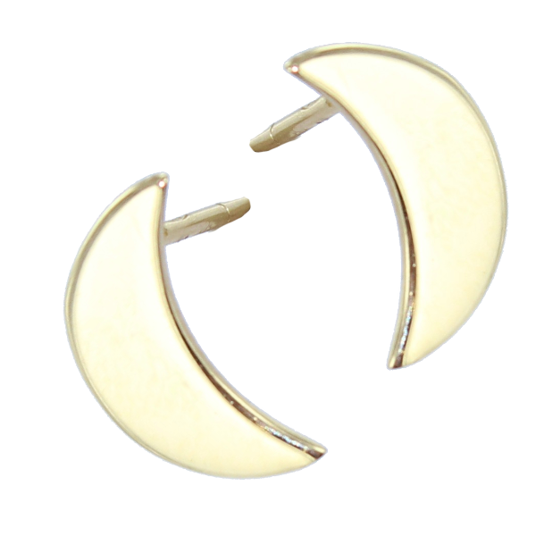 Boucles d'oreilles Or Jaune Croissant de Lune 