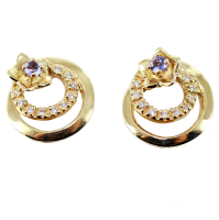 Boucles d'oreilles Or Jaune Folie Flore 