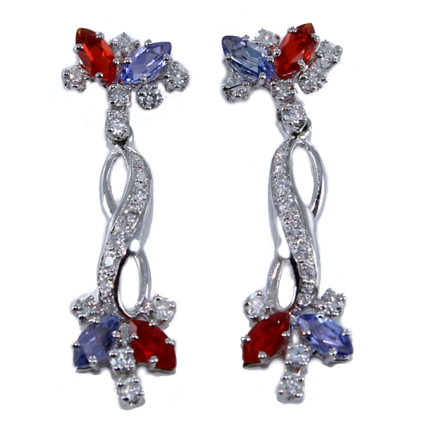 Boucles d'oreilles Or Blanc Arboreceza 