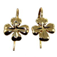 Boucles d'oreilles Or Jaune Trèfle 