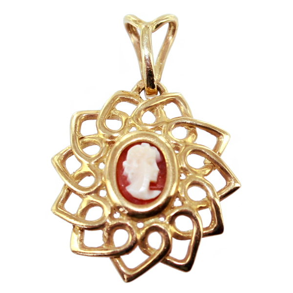 Pendentif Or Jaune Camée - Coeur de femme 