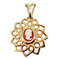 Pendentif Or Jaune Camée - Coeur de femme 