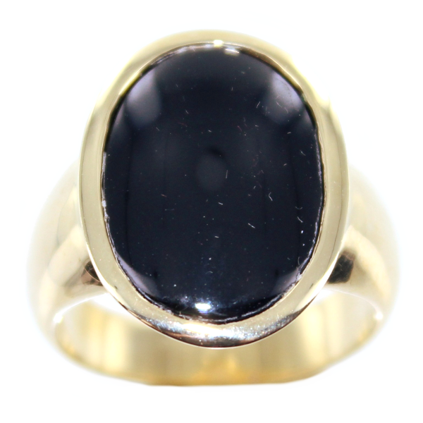 Chevalière Or Jaune Onyx Evoise 