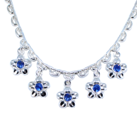 Collier Argent Fleurs 