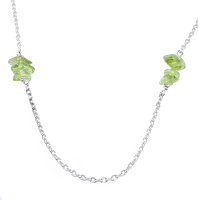 Collier Argent Olivine 