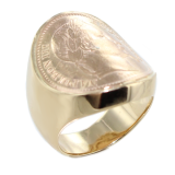 Bague Monture chevalière bombée Pièce Nap. III 10 francs Incluse - Image 2 