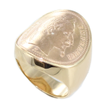 Bague Monture chevalière bombée Pièce Nap. III 10 francs Incluse - Image 3 