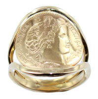 Bague Monture demi cercle pièce 20 Francs or Or Jaune 