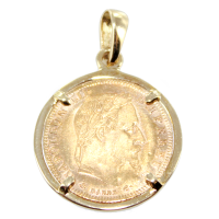 Pendentif Or Jaune Monture simple Pièce Napoléon 20 Francs or 