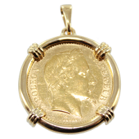 Pendentif Or Jaune Monture Triple pièce 20 Francs or 