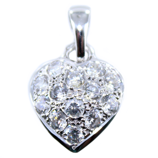 Pendentif Or Blanc Shiny heart 