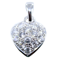 Pendentif Or Blanc Shiny heart 