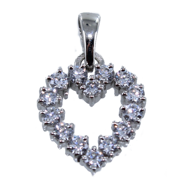 Pendentif Or Blanc Sweet heart 