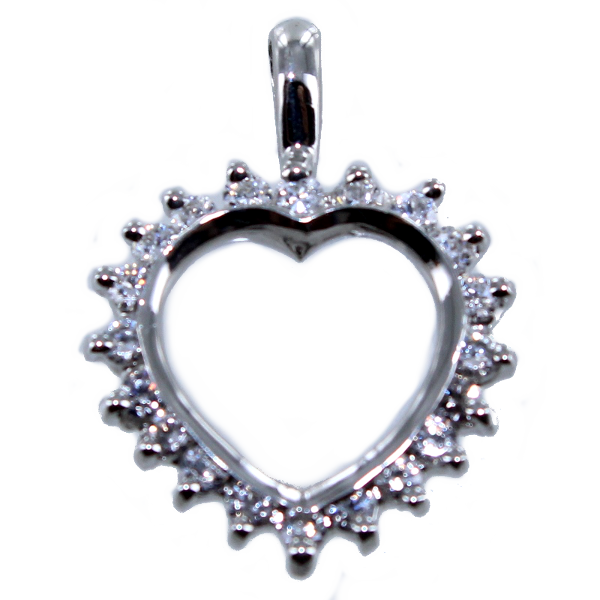 Pendentif Or Blanc Si près du coeur 