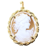 Pendentif Or Jaune Camée - Cheveux au vent 