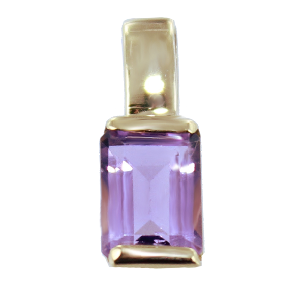 Pendentif Or 18 K Jaune Val Violet 7x5mm 