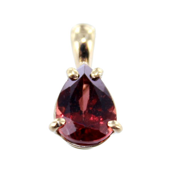 Pendentif Or Jaune Pera 8x6 Rouge flamme 