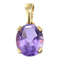 Pendentif Or Jaune Lovale 11x9 violet Zinzolin 