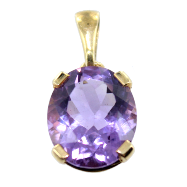 Pendentif Plaqué Or Lovale 12x10 violet Zinzolin 