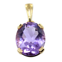 Pendentif Plaqué Or Lovale 12x10 violet Zinzolin 