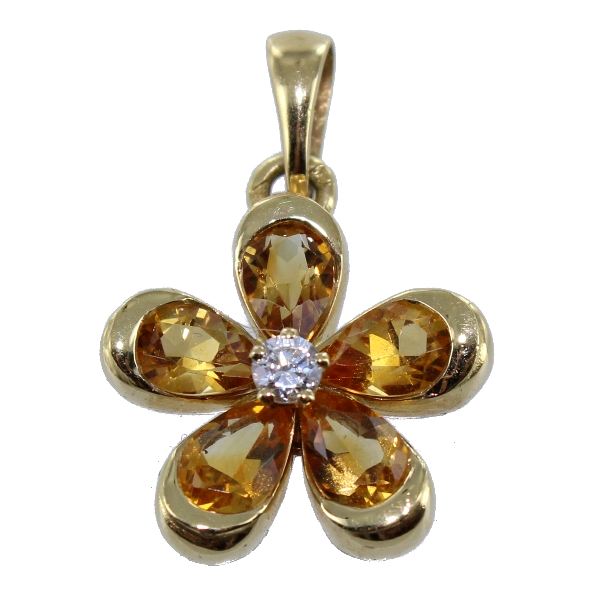 Pendentif Or Jaune Foliole 