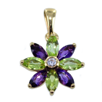 Pendentif Or Jaune Fleur des champs 