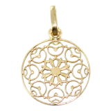 Pendentif Or Jaune Rosace fleurie - Taille 1 - 15mm 
