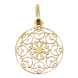 Pendentif Or Jaune Rosace fleurie - 