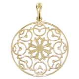 Pendentif Or Jaune Rosace fleurie - Taille 2 - 24mm 