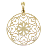 Pendentif Or Jaune Rosace fleurie - Taille 2 - 24mm 