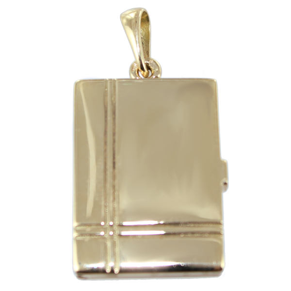 Pendentif Or Jaune Cassolette Rectangulaire Livre - 24 x 12 mm 