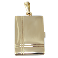 Pendentif Or Jaune Cassolette Rectangulaire Livre - 24 x 12 mm 